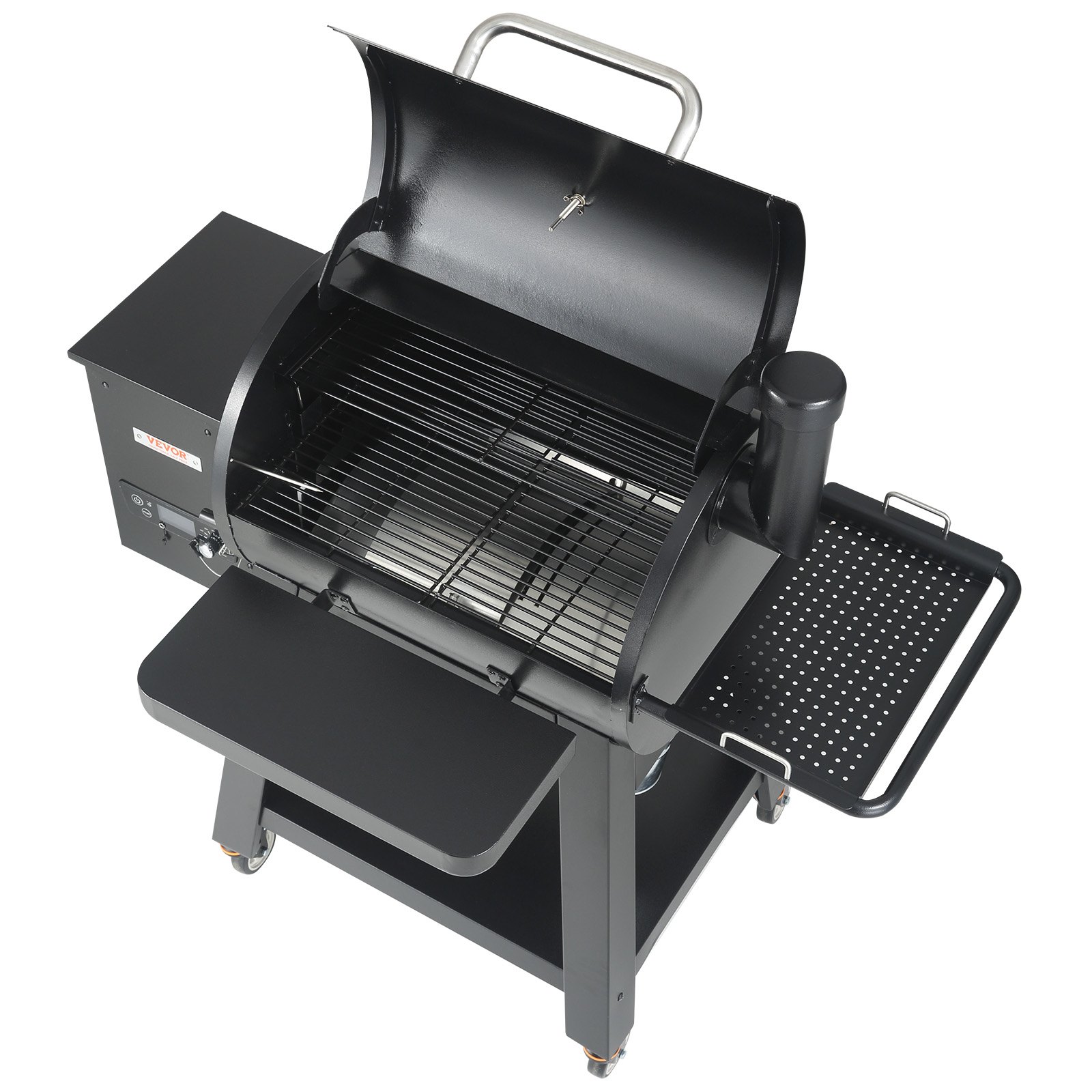 VEVOR 53 inch Portable Charcoal Grill, Propane Gas Grills with Cover and Cart, Heavy Duty Iron BBQ Grill, Mini Tabletop Smoker for Outdoor Cooking, Barbecue Camping, Picnic, Patio, and Backyard, Black
