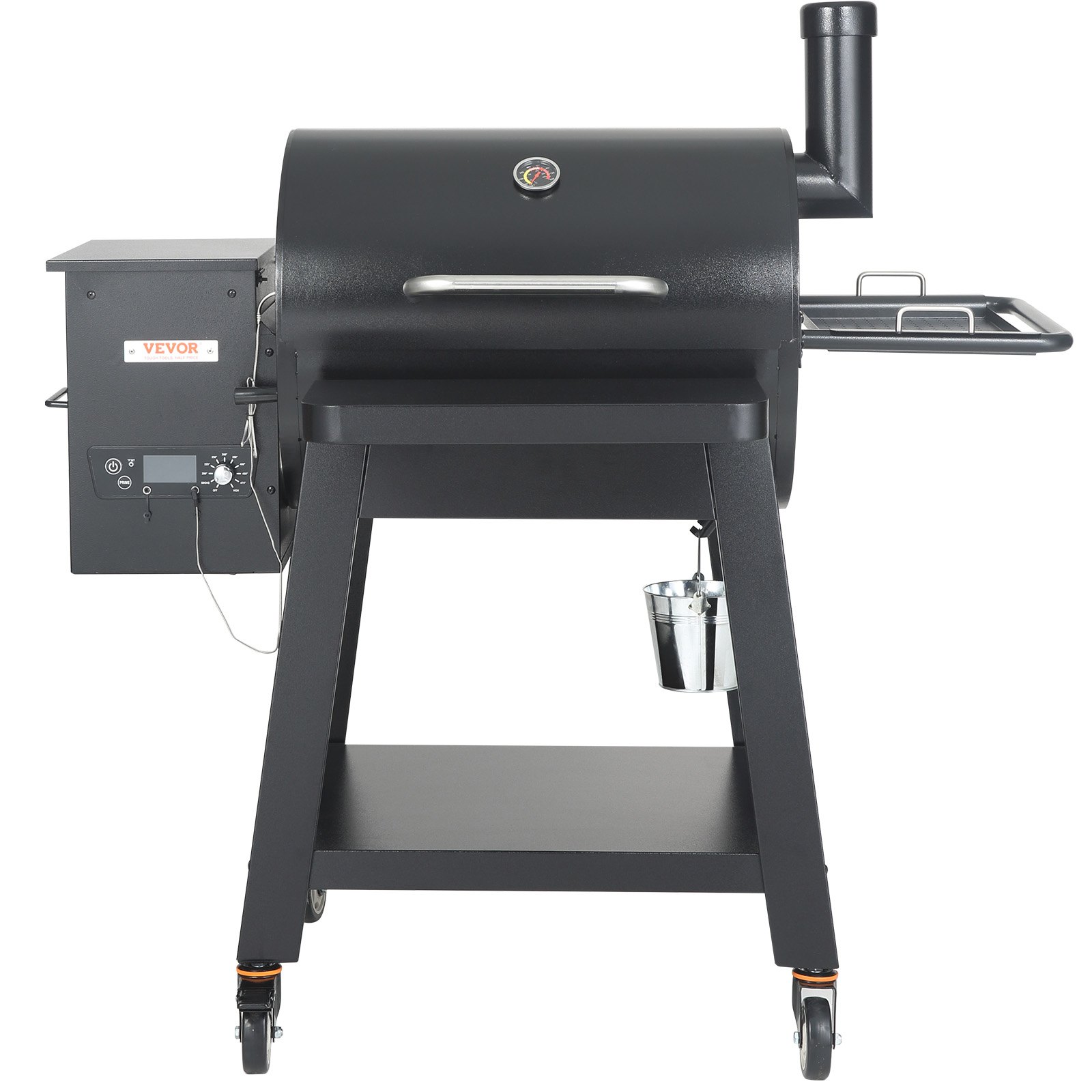 VEVOR 53 inch Portable Charcoal Grill, Propane Gas Grills with Cover and Cart, Heavy Duty Iron BBQ Grill, Mini Tabletop Smoker for Outdoor Cooking, Barbecue Camping, Picnic, Patio, and Backyard, Black