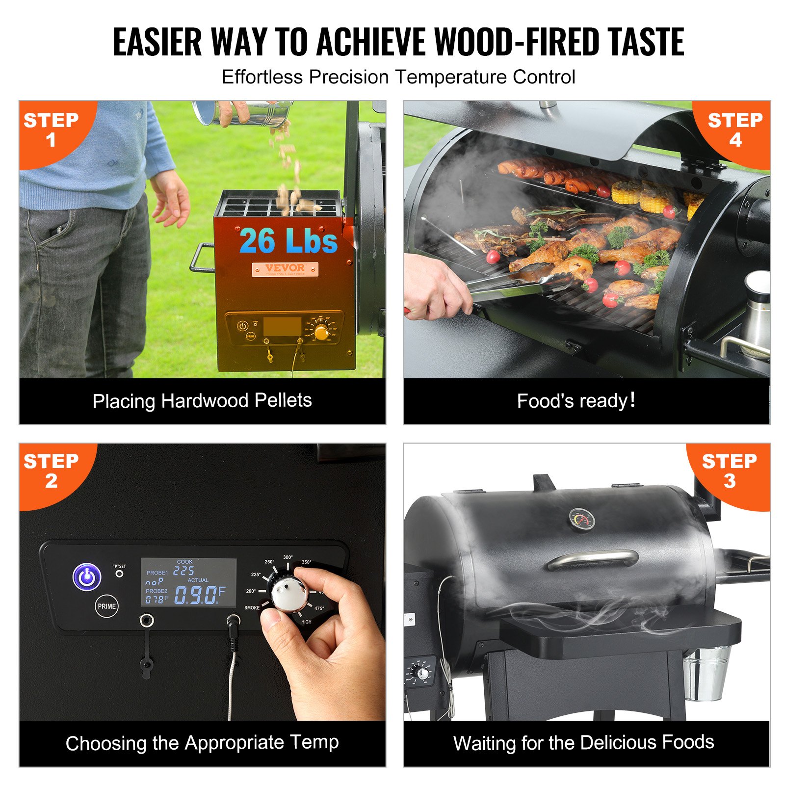 VEVOR 62 inch Portable Charcoal Grill, Propane Gas Grills with Cover and Cart, Heavy Duty Iron BBQ Grill, Mini Tabletop Smoker for Outdoor Cooking, Barbecue Camping, Picnic, Patio, and Backyard, Black