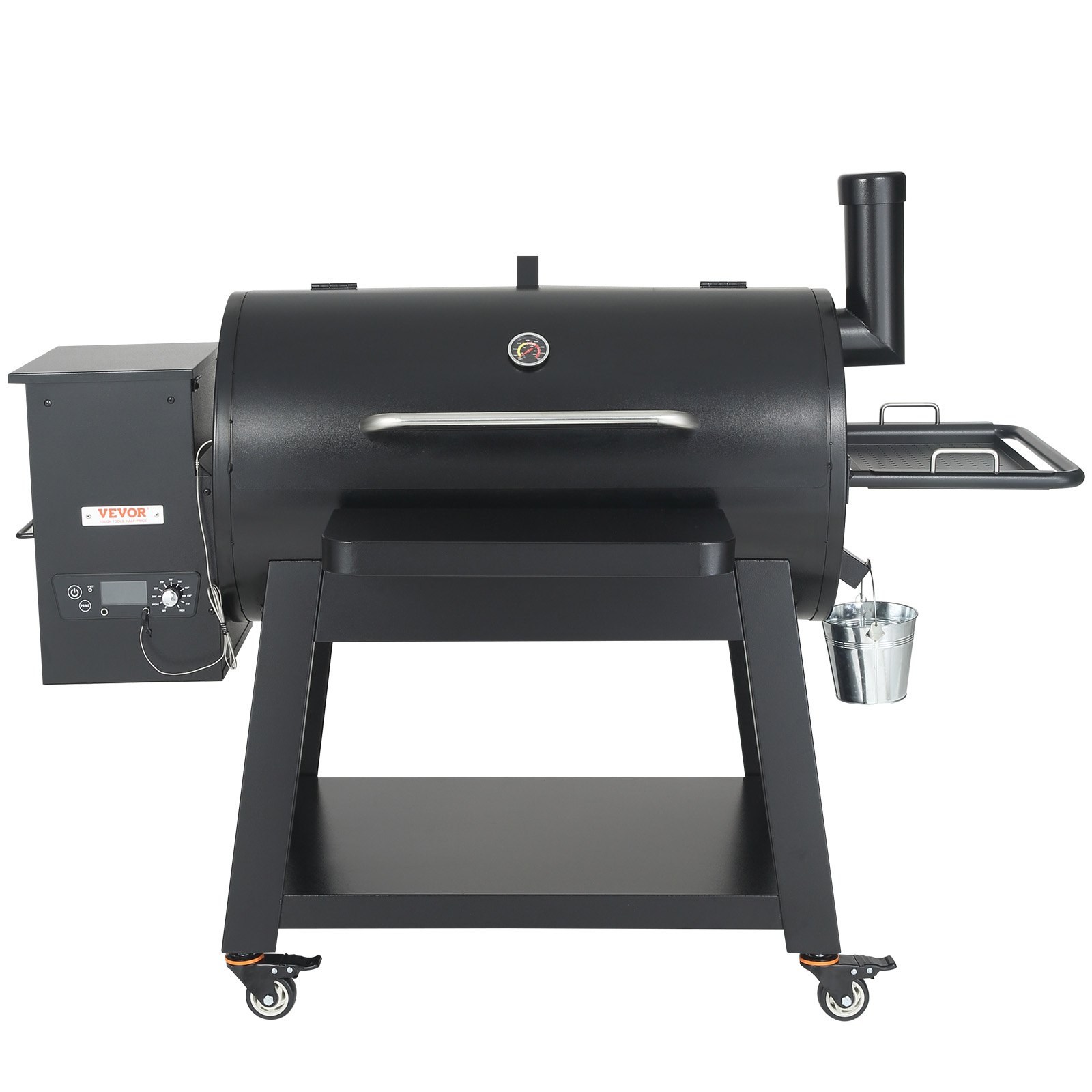 VEVOR 62 inch Portable Charcoal Grill, Propane Gas Grills with Cover and Cart, Heavy Duty Iron BBQ Grill, Mini Tabletop Smoker for Outdoor Cooking, Barbecue Camping, Picnic, Patio, and Backyard, Black