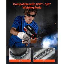 VEVOR Portable Handheld Welding Machine 20-130A with Stepless Current Adjustment