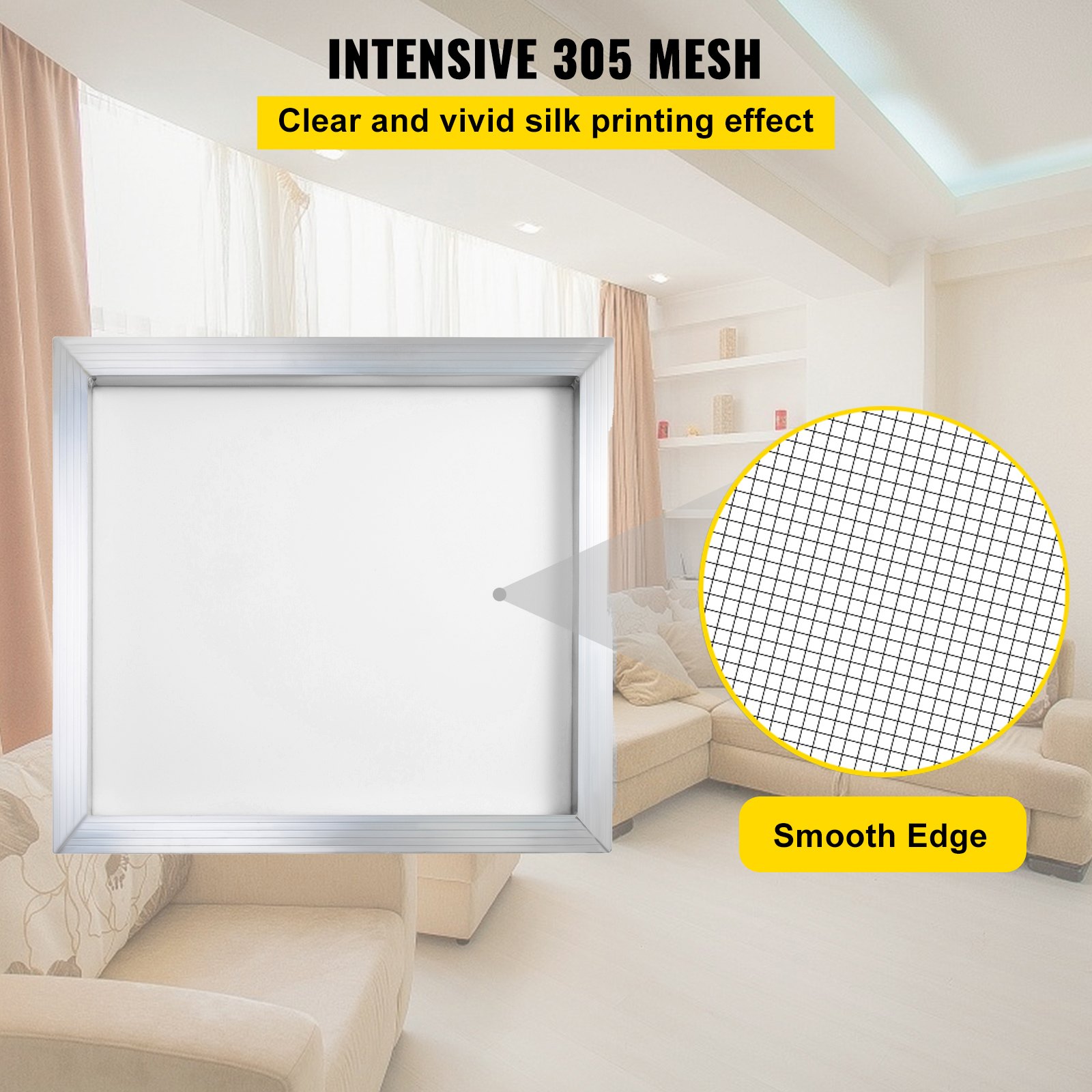 VEVOR Silk Screen Frame 6 Pieces Aluminum Silk Screen Frame 20x24 Inch Silk Screen Printing Frame with Yellow 305 Count Mesh