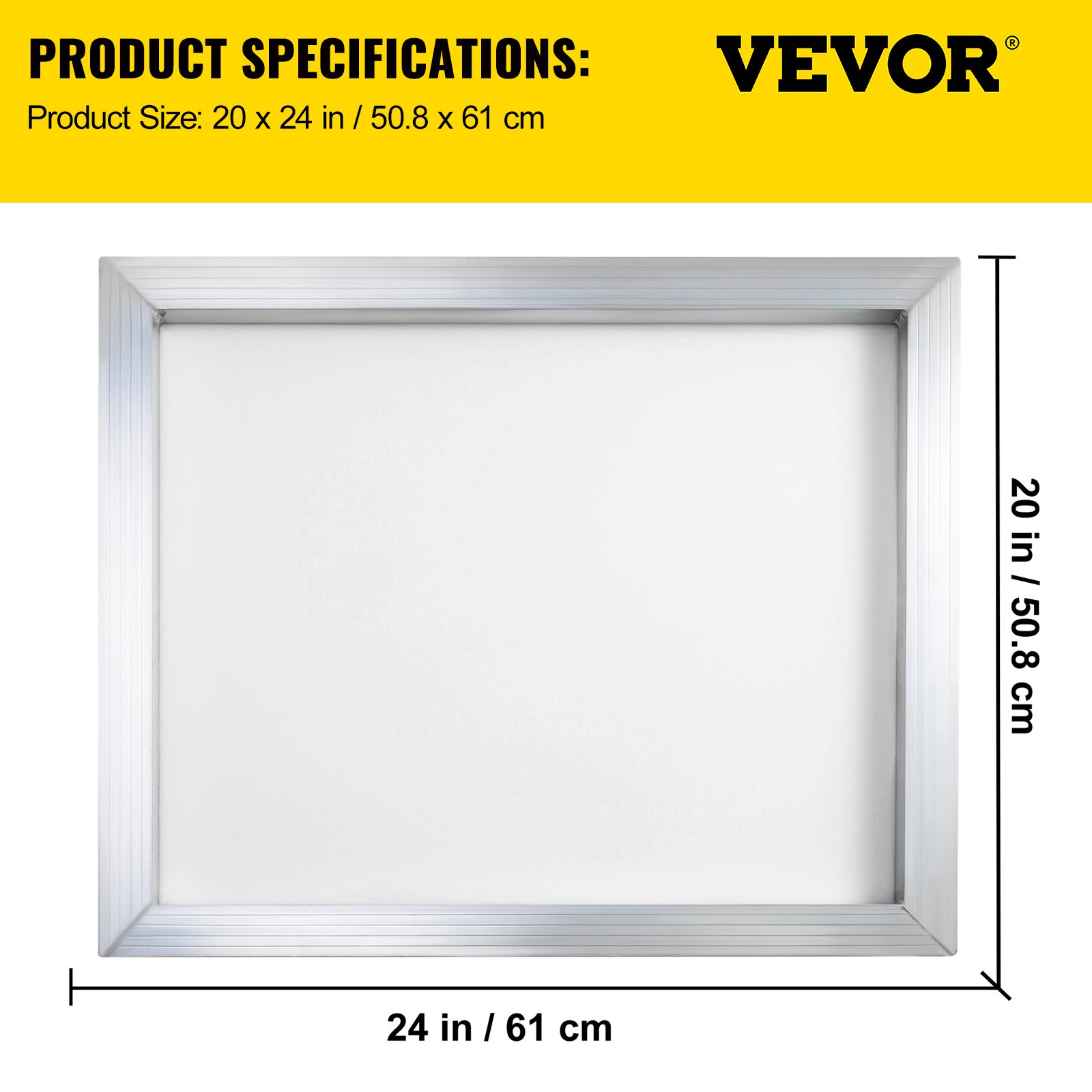 VEVOR Silk Screen Frame 6 Pieces Aluminum Silk Screen Frame 20x24 Inch Silk Screen Printing Frame with Yellow 305 Count Mesh