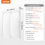 VEVOR Frameless Shower Door, 58-59" W x 75" H, Shower Sliding Glass Door with 5/16"(8mm) Clear SGCC Tempered Glass, Waterproof Shatterproof NANO Stain-Resistant with Stainless Steel Hardware, Chrome