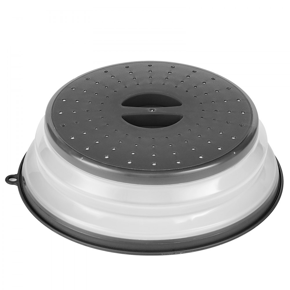 VEVOR 2PCS Microwave Splatter Covers, 10.4" Collapsible Microwave Lid for Food, 300°F Heat-Resistant PP Splatter Guard for Plate Dish, Multi-Use Kitchen Colander Gadget for Washing Fruits Vegetables