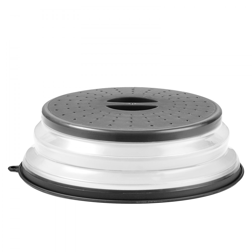 VEVOR 2PCS Microwave Splatter Covers, 10.4" Collapsible Microwave Lid for Food, 300°F Heat-Resistant PP Splatter Guard for Plate Dish, Multi-Use Kitchen Colander Gadget for Washing Fruits Vegetables