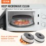 VEVOR 2PCS Microwave Splatter Covers 10.4" Collapsible Microwave Food Lid 300°F