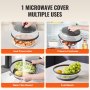 VEVOR 2PCS Microwave Splatter Covers 10.4" Collapsible Microwave Food Lid 300°F