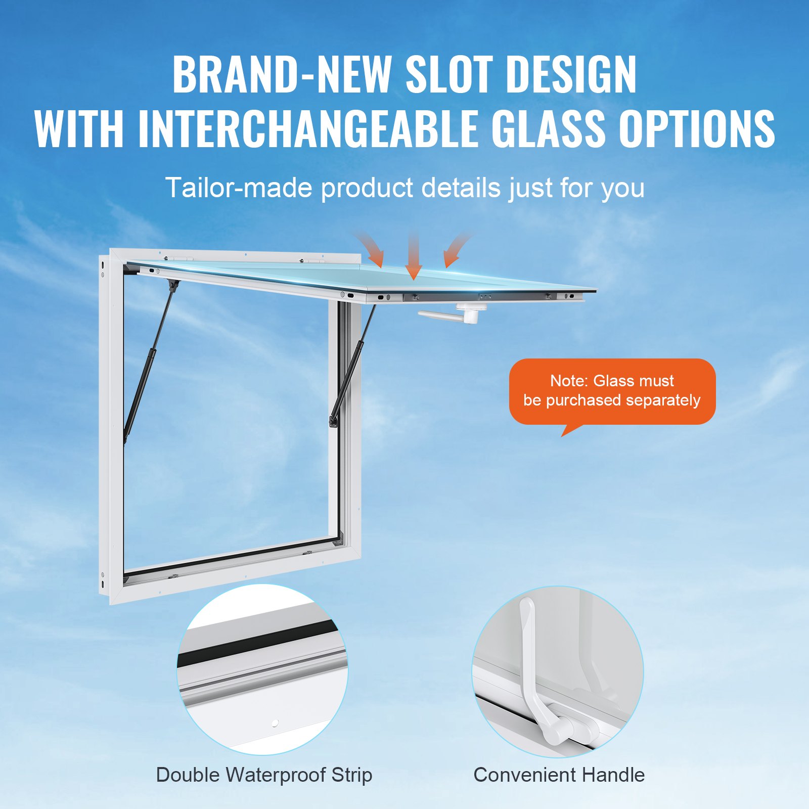 VEVOR Concession Window for Food Truck, 36"x36" Aluminum Alloy Food Truck Service Window, Up to 85 Degrees Stand Serving Window with Awning Door & Drag Hook,  for Food Trucks Concession Trailers