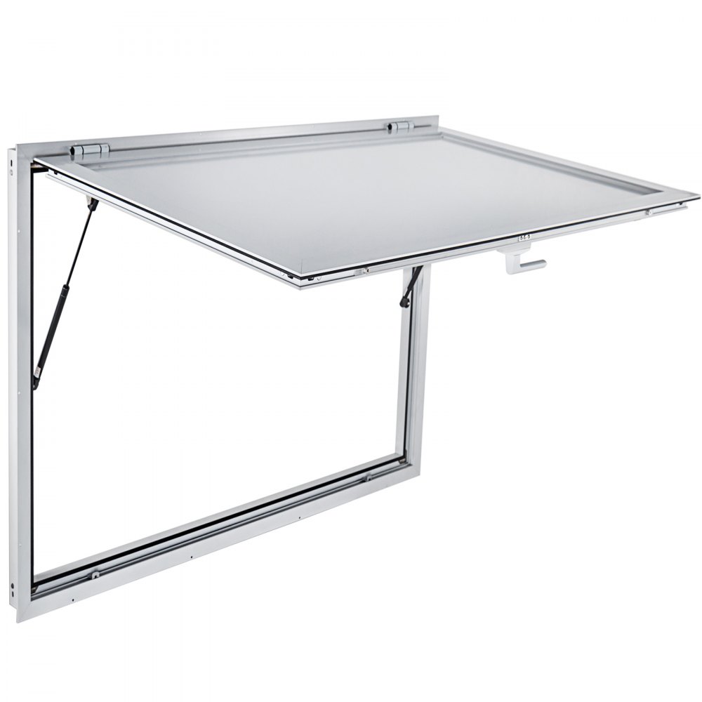 VEVOR Concession Window 36 x 36 Inch, Concession Stand Serving Window Door with Double-Point Fork Lock, Concession Awning Door Up to 85 Degrees for Food Trucks, Glass Not Included