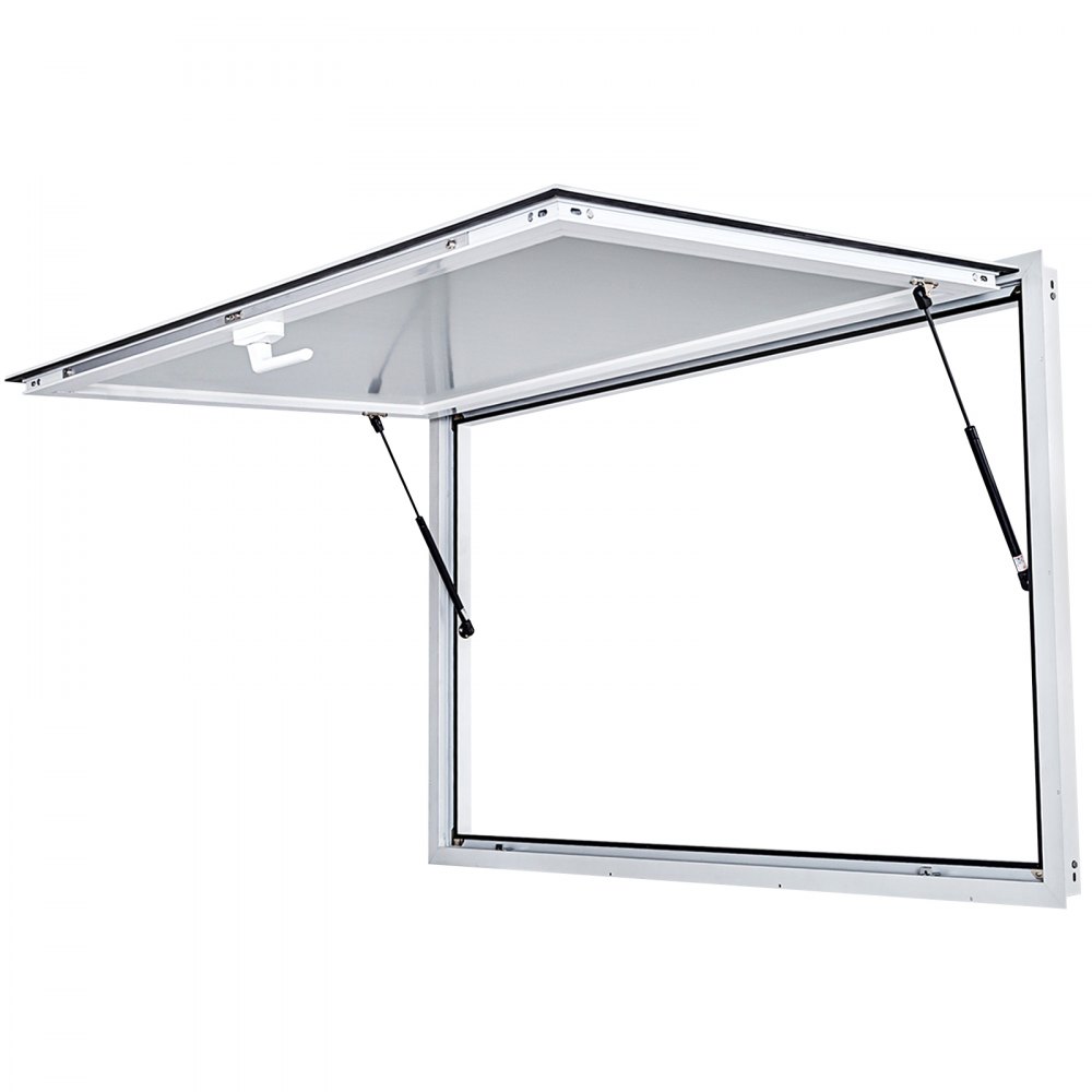 VEVOR Concession Window 48 x 36 Inch, Concession Stand Serving Window Door with Double-Point Fork Lock, Concession Awning Door Up to 85 degrees for Food Trucks, Glass Not Included