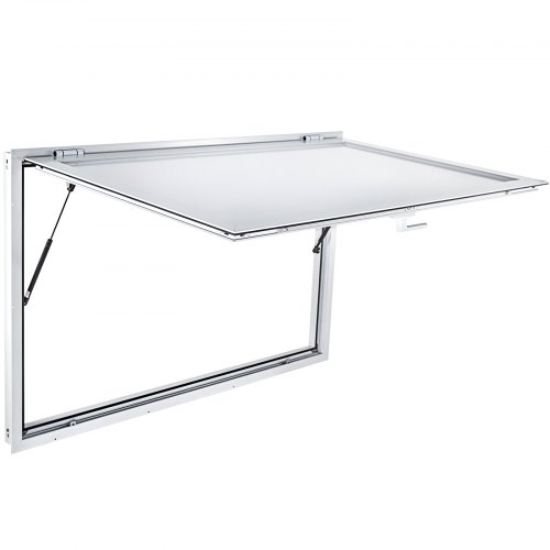 VEVOR Concession Window 60 x 36 Inch, Concession Stand Serving Window Door with Double-Point Fork Lock, Concession Awning Door Up to 85 degrees for Food Trucks, Glass Not Included