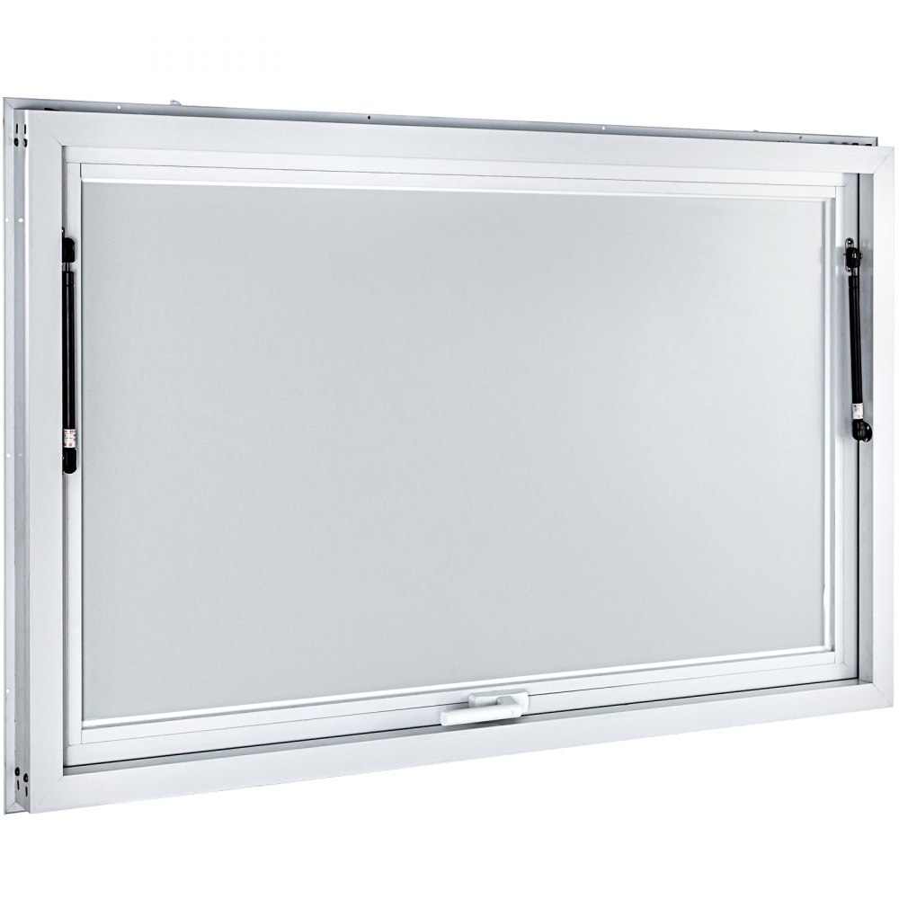 VEVOR Concession Window 60 x 36 Inch, Concession Stand Serving Window Door with Double-Point Fork Lock, Concession Awning Door Up to 85 degrees for Food Trucks, Glass Not Included