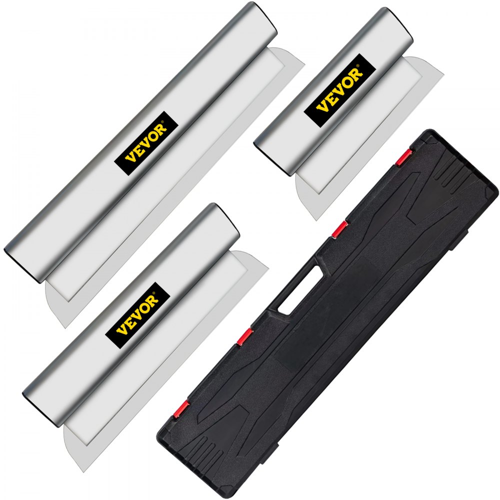 VEVOR skimming blade set with stainless steel blades and black carrying case.