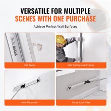 VEVOR Drywall Skimming Blade,48 inch Smoothing Knife,  Stainless Steel Blade & Aluminum Alloy Body Professional Skim Coat Tools For Drywall, Wipe/Drywall Knife, for Gyprock/WallBoard/Plasterboard