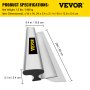 VEVOR Drywall Skimming Blade, 24inch Smoothing Knock-Down Knife, Stainless Steel Putty Knife Finishing Tool, High-Impact End Caps for Sheetrock Drywall Gyprock Wall-Board Plasterboard