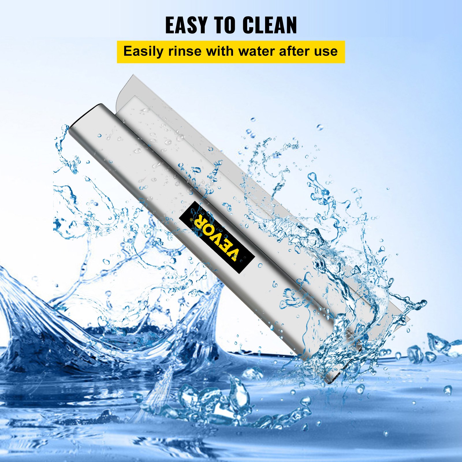 VEVOR Drywall Skimming Blade, 32inch Smoothing Knock-Down Knife, Stainless Steel Putty Knife Finishing Tool, High-Impact End Caps for Sheetrock Drywall Gyprock Wall-Board Plasterboard