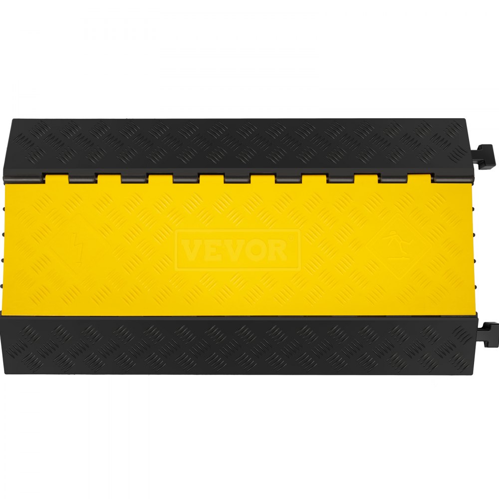 VEVOR 5 Channel Cable Protectors Extreme Rubber Cable Ramps Heavy Duty Protective Cable Wire Cord Ramp Driveway Rubber Traffic Speed Bumps Cable Protector (5-Channel, 1Pack-18000Lb)