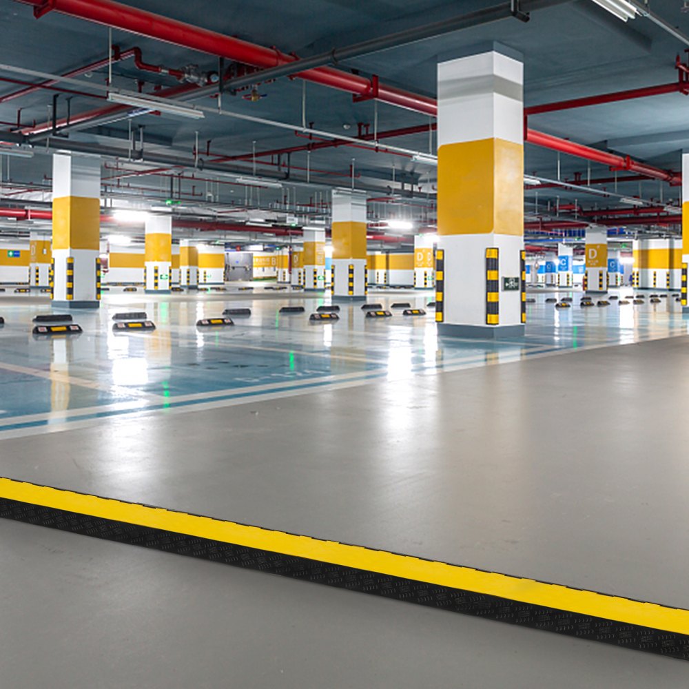 Protectores de cables VEVOR de 5 canales, rampas de goma para cables, resistentes, para entrada de vehículos, topes de velocidad de tráfico (5 canales, 1 paquete, 8276 kg)