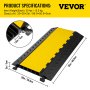 VEVOR 5 channel cable protectors with dimensions and weight details in black and yellow