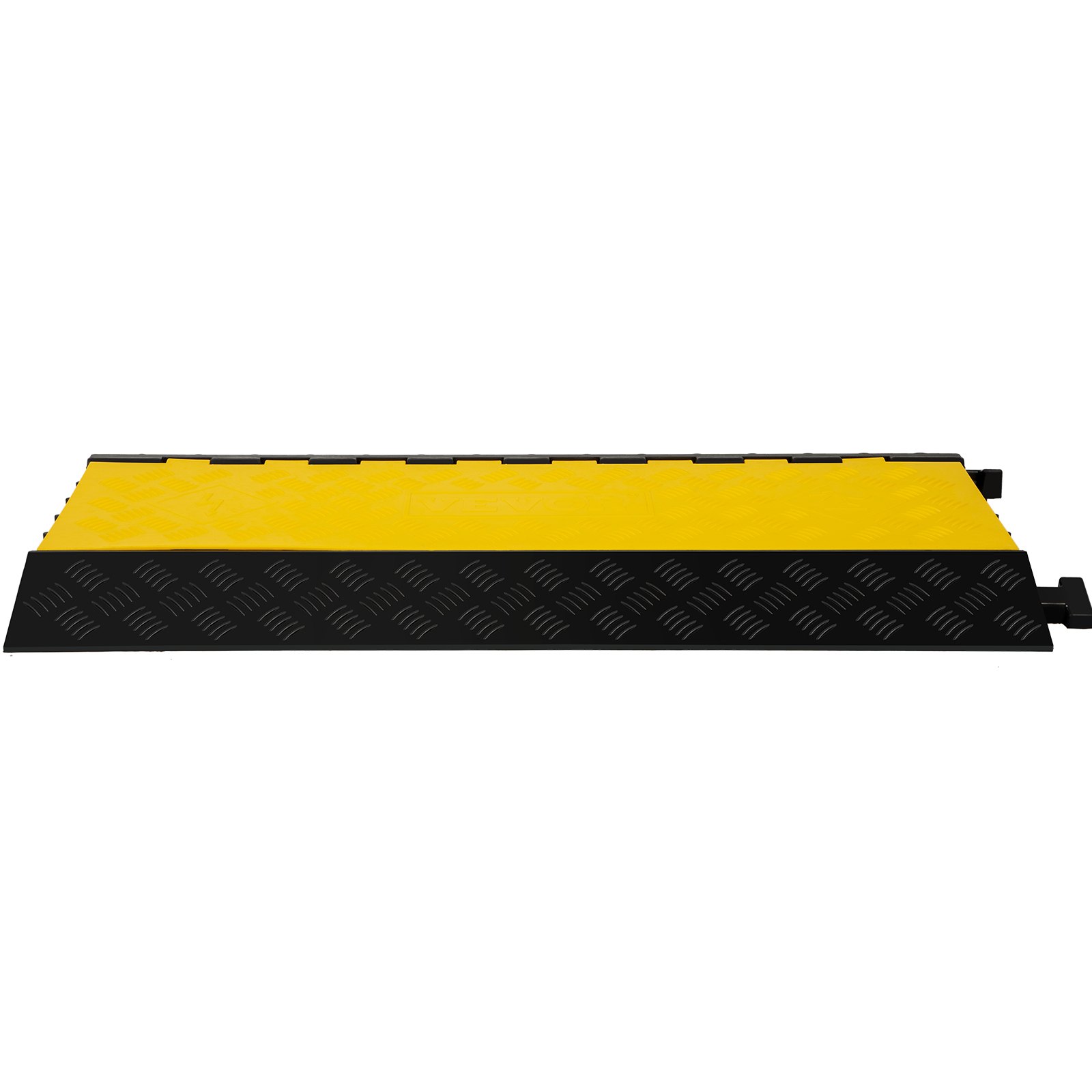 VEVOR 5 channel cable protectors in black and yellow with a diamond plate pattern.