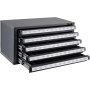 VEVOR Drill Bit Dispenser Cabinet, Five-Drawer Drill Bit Dispenser, 1/2\" Reduced Shank Drill Bit Organizer Cabinet, Drill Dispenser Organizer Cabinet for Sizes 33/64\" to 63/64\" in 1/64\" Increments