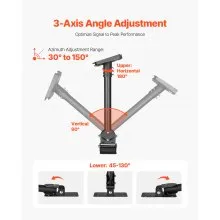 VEVOR Starlink Gen 3 Roof Mount 30-150° Adjustable Mounting Roof Pole Adapter
