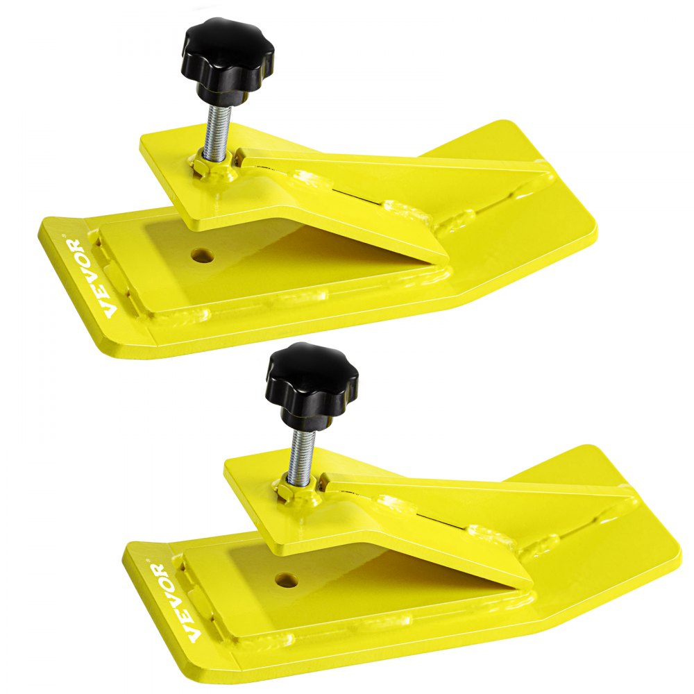 yellow VEVOR tractor bucket protector with adjustable clamps, pack of two.