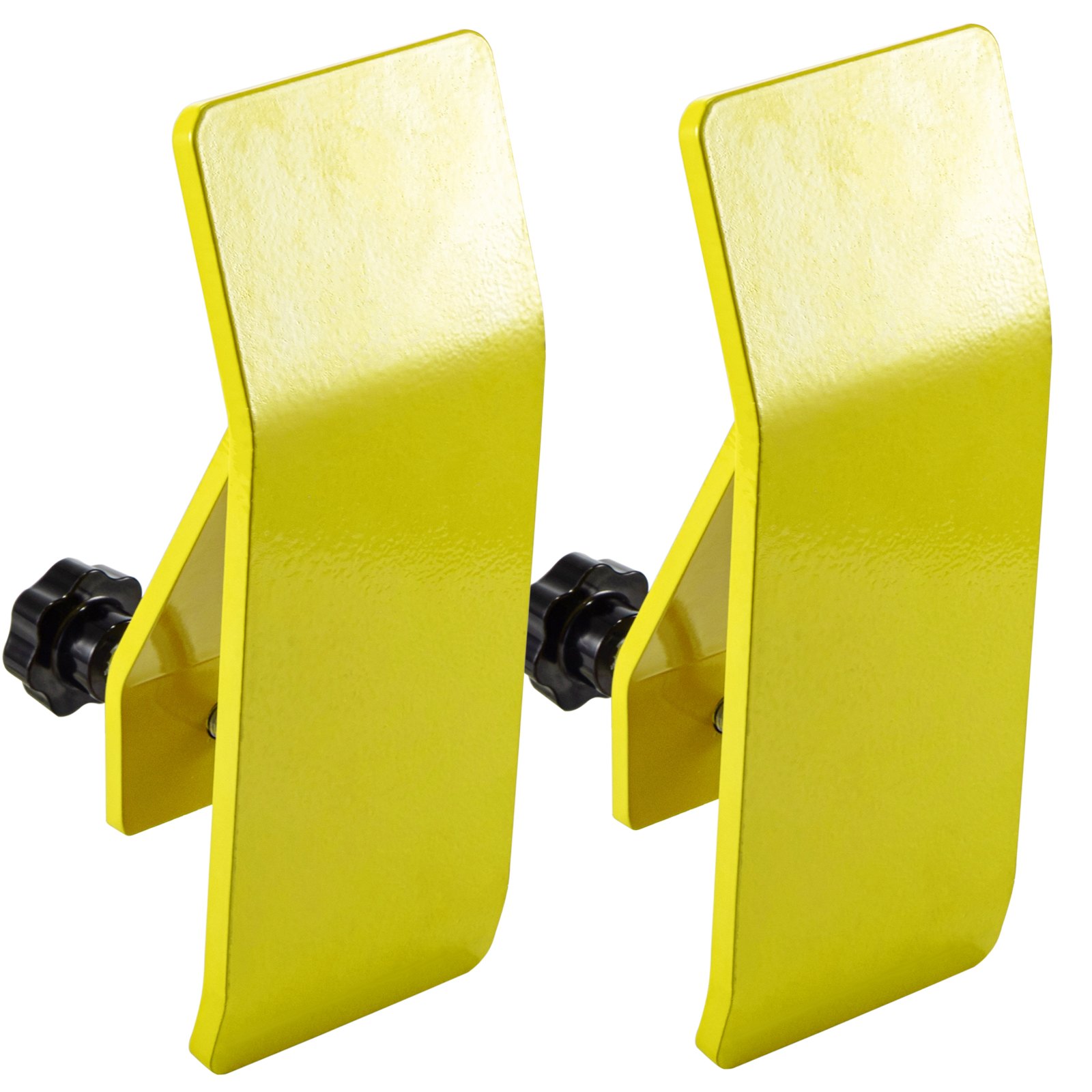 yellow VEVOR tractor bucket protector with knob adjustment.