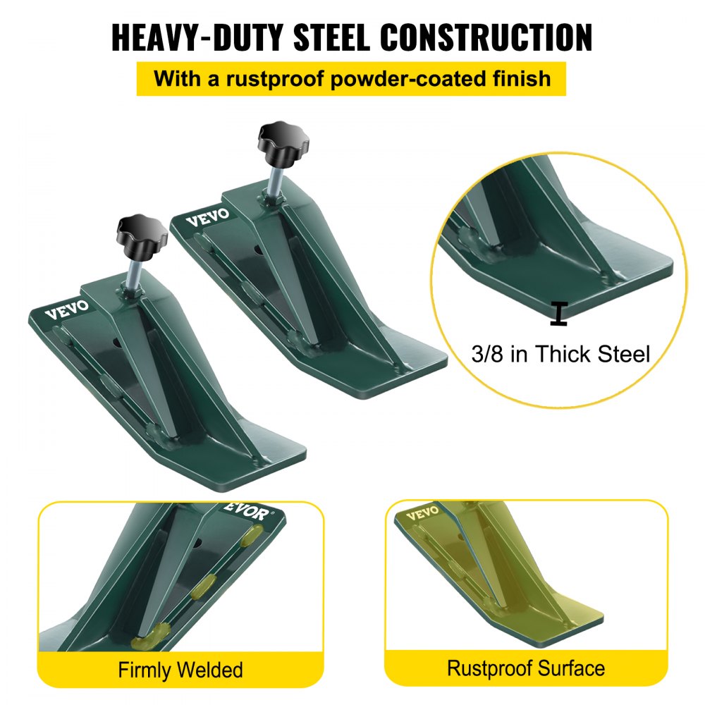 VEVOR Protector de cubo para tractor, 2 protectores de borde de esquí, protector antideslizante para domador de césped de 12 pulgadas de largo, 4 pulgadas de ancho, accesorio de cubo de acero resistente para eliminación de hojas de nieve, esparcir grava, verde