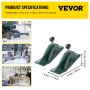 VEVOR Protector de cubo para tractor, 2 protectores de borde de esquí, protector antideslizante para domador de césped de 12 pulgadas de largo, 4 pulgadas de ancho, accesorio de cubo de acero resistente para eliminación de hojas de nieve, esparcir grava, verde
