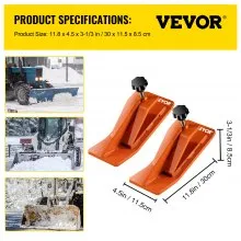 VEVOR 2pcs Tractor Bucket Protector Ski Edge Tamer Protector Snow Removal Orange