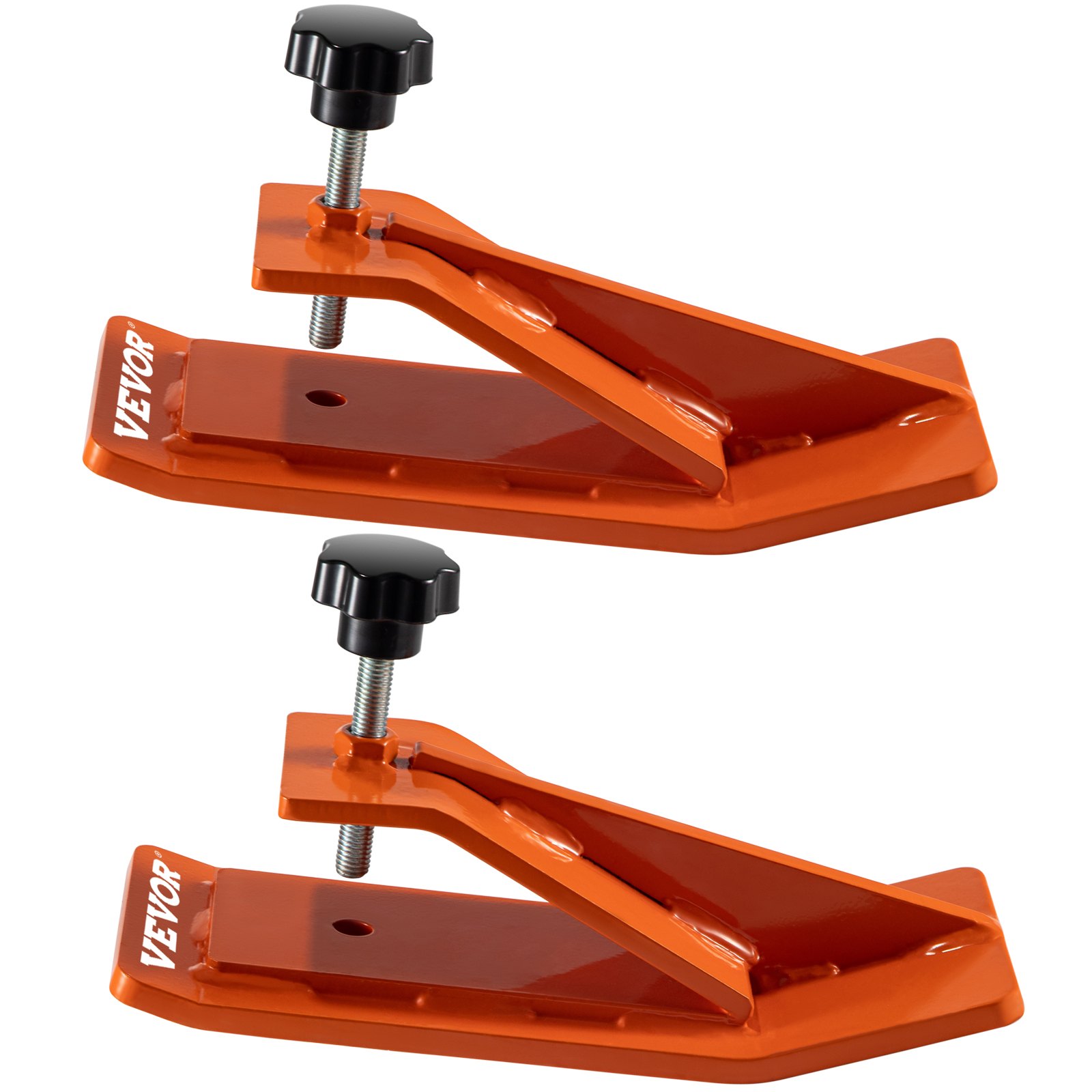 VEVOR Tractor Bucket Protector, 2pcs Ski Edge Protector, 12" Long Turf Tamer Skid Protector, 4" Width, Heavy Duty Steel Bucket Attachment for Snow Leaves Removal, Spreading Gravel, Orange