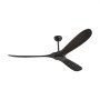 VEVOR 72 Inch Ceiling Fan without Light, 6-Speed Remote Control, 3-Wood-Blade, Reversible DC Motor, Modern Low Profile Flush Mount Exterior Fan for Bedroom, Living Room, Patio, Indoor/Outdoor, Black