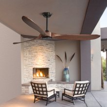 VEVOR 72" Wood Blade Ceiling Fan No Light Remote Control Reversible Motor Walnut