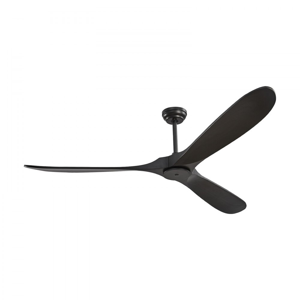 VEVOR 72 Inch Ceiling Fan without Light, 6-Speed Remote Control, 3-Wood-Blade, Reversible DC Motor, Modern Low Profile Flush Mount Exterior Fan for Bedroom, Living Room, Patio, Indoor/Outdoor, Black