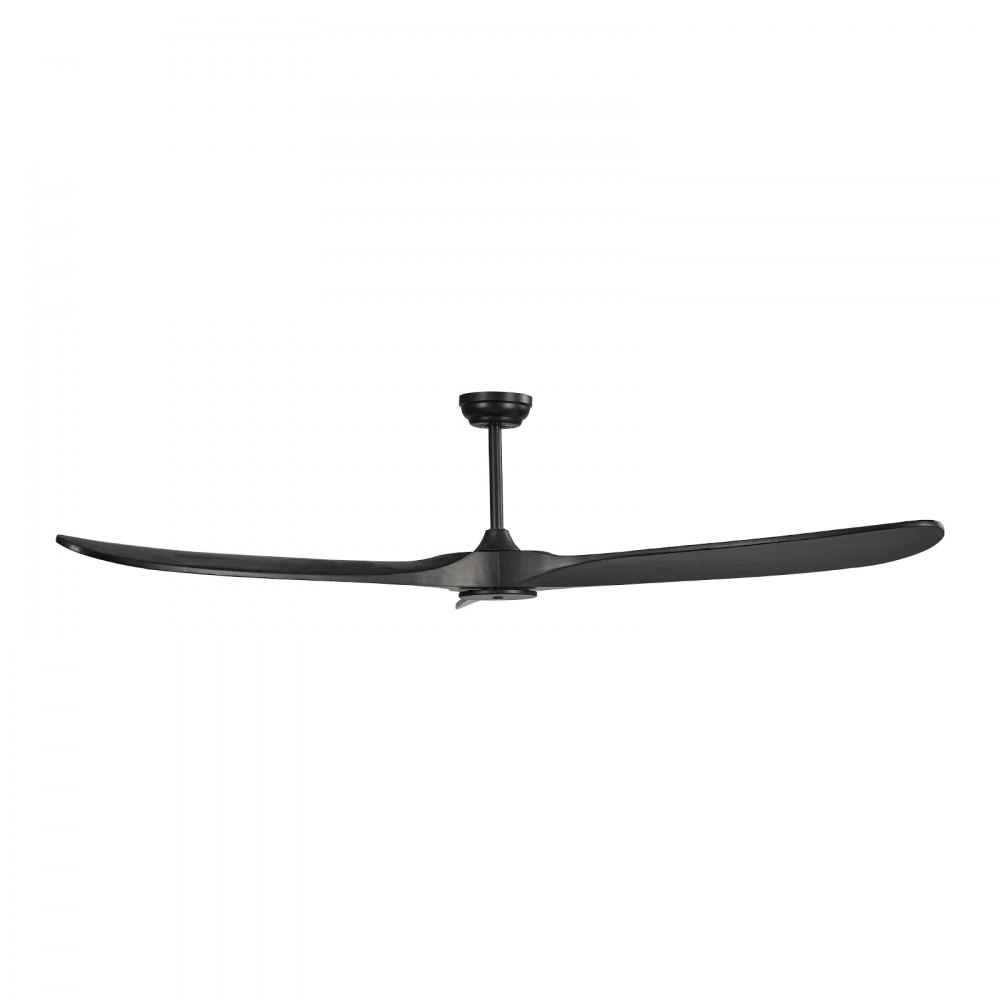 VEVOR 72 Inch Ceiling Fan without Light, 6-Speed Remote Control, 3-Wood-Blade, Reversible DC Motor, Modern Low Profile Flush Mount Exterior Fan for Bedroom, Living Room, Patio, Indoor/Outdoor, Black