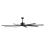 VEVOR 213 cm Ceiling Fan No Light, 6-Speed Remote Control, Aluminum 8-Blade, Reversible DC Motor, Modern Low Profile Flush Mount Exterior Fan for Bedroom, Living Room, Patio, Indoor/Outdoor, Black