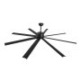 VEVOR 213 cm Ceiling Fan No Light, 6-Speed Remote Control, Aluminum 8-Blade, Reversible DC Motor, Modern Low Profile Flush Mount Exterior Fan for Bedroom, Living Room, Patio, Indoor/Outdoor, Black