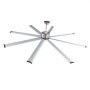 VEVOR 213 cm Ceiling Fan No Light, 6-Speed Remote Control, Aluminum 8-Blade, Reversible DC Motor, Modern Low Profile Flush Mount Fan for Bedroom, Living Room, Patio, Indoor/Outdoor, Brushed Nickel