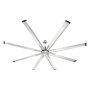 VEVOR 213 cm Ceiling Fan No Light, 6-Speed Remote Control, Aluminum 8-Blade, Reversible DC Motor, Modern Low Profile Flush Mount Fan for Bedroom, Living Room, Patio, Indoor/Outdoor, Brushed Nickel