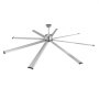 VEVOR 244 cm Ceiling Fan No Light, 6-Speed Remote Control, Aluminum 8-Blade, Reversible DC Motor, Modern Low Profile Flush Mount Fan for Bedroom, Living Room, Patio, Indoor/Outdoor, Brushed Nickel