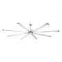 VEVOR 244 cm Ceiling Fan No Light, 6-Speed Remote Control, Aluminum 8-Blade, Reversible DC Motor, Modern Low Profile Flush Mount Fan for Bedroom, Living Room, Patio, Indoor/Outdoor, Brushed Nickel