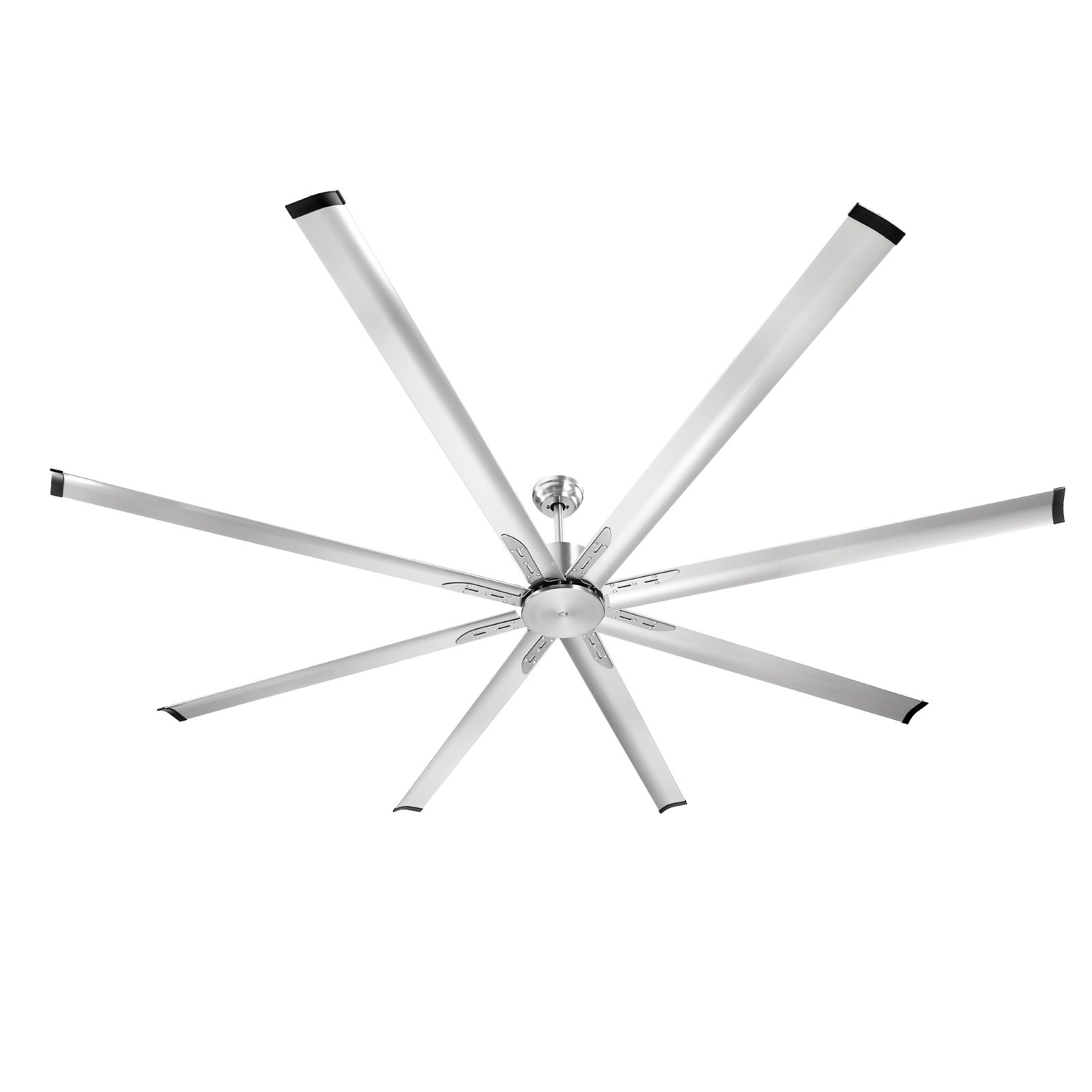 VEVOR 244 cm Ceiling Fan No Light, 6-Speed Remote Control, Aluminum 8-Blade, Reversible DC Motor, Modern Low Profile Flush Mount Fan for Bedroom, Living Room, Patio, Indoor/Outdoor, Brushed Nickel