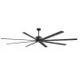 Ventilador de techo VEVOR de 96 pulgadas sin luz, control remoto de 6 velocidades, 8 aspas de aluminio, motor de CC reversible, moderno ventilador de exterior de perfil bajo con montaje empotrado para dormitorio, sala de estar, patio, interior/exterior, color negro