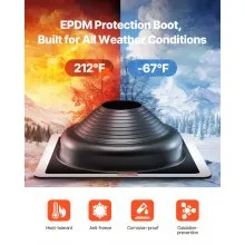 VEVOR 2 Pcs Metal Roof Pipe Flashing Boots Fit 6-3/4" - 14" Pipe High Temp EDPM