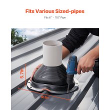 VEVOR 2 Pcs Metal Roof Pipe Flashing Boots Fit 150-280 mm Pipe High Temp EDPM