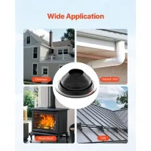 VEVOR 2 Pcs Metal Roof Pipe Flashing Boots Fit 6"-11" Pipe High Temp Black EDPM