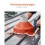 VEVOR 2Pcs Roof Pipe Flashing Boots, Fit Pipe OD 6-3/4" to 14", Flexible Silicone Roofing Jack Pipe Flashing, High Temp -101℉ to 437℉, Square Metal Base, for Chimney, Wood Stove & Outdoor Vent Pipes