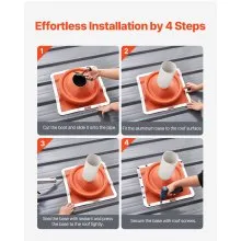 VEVOR 2 Pcs Metal Roof Pipe Flashing Boot Fit 6-3/4"-14" Pipe High Temp Silicone